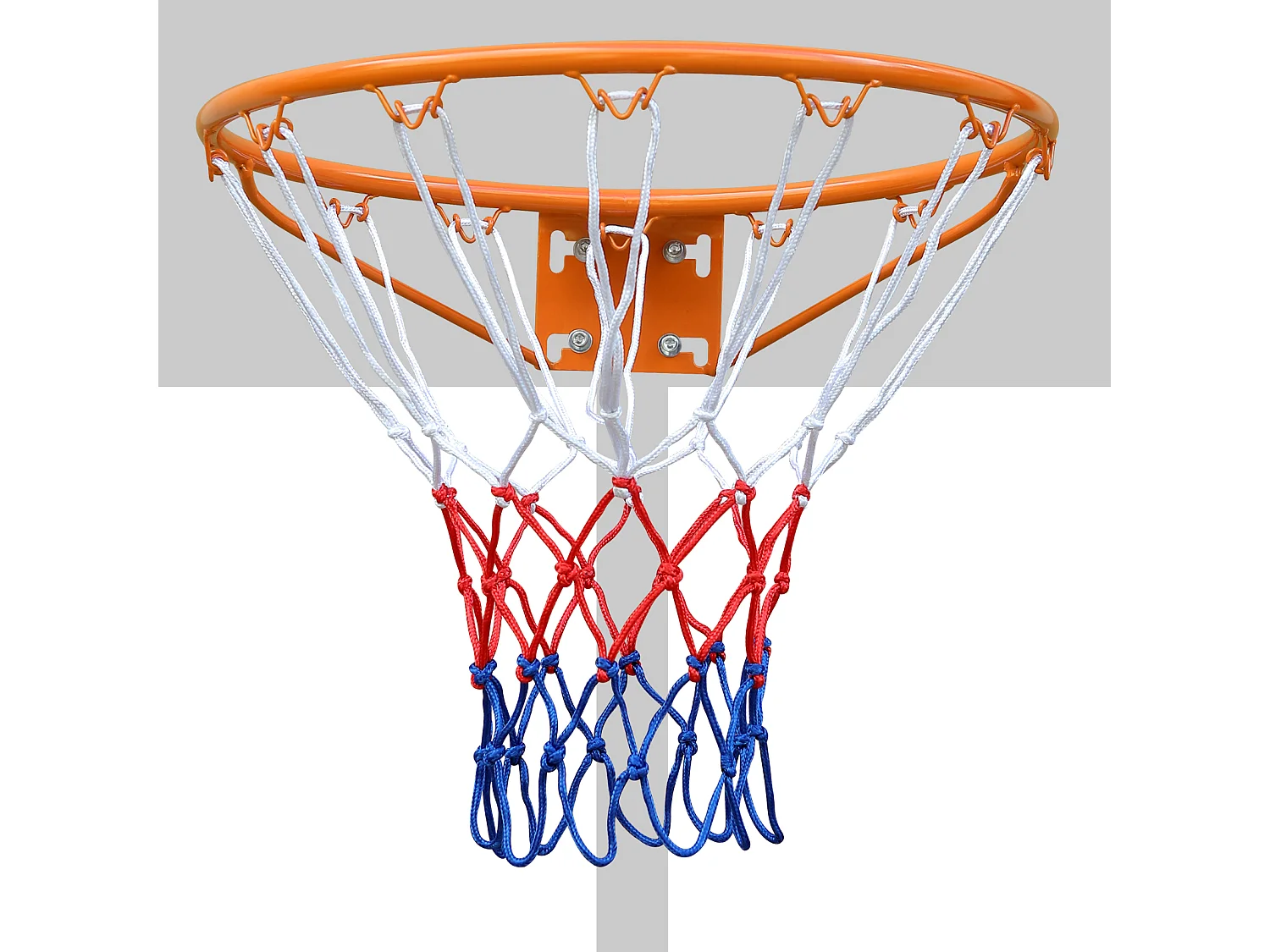 Panier de basket remplacement robuste, montage mural/porte, acier, orange avec filet (58x50x10 cm)