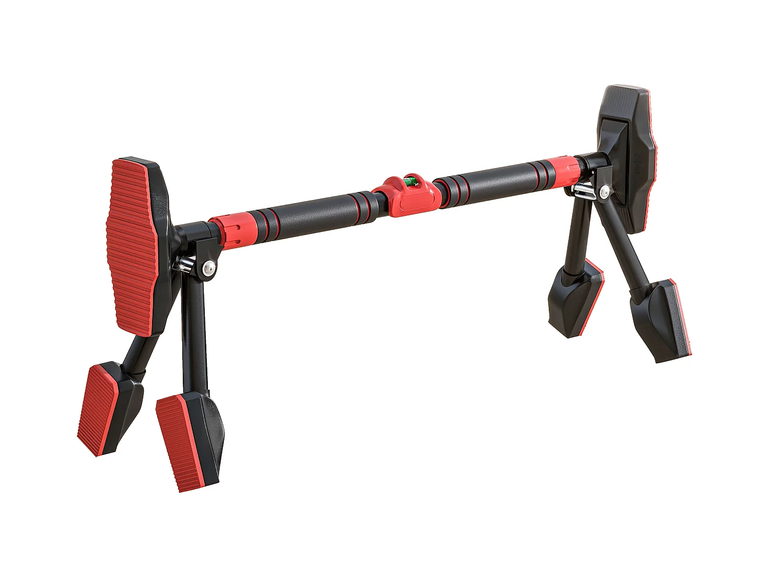 Barre de traction réglable pour cadre de porte, support triangulaire, plastique, noir (79-98x7.5x15cm)