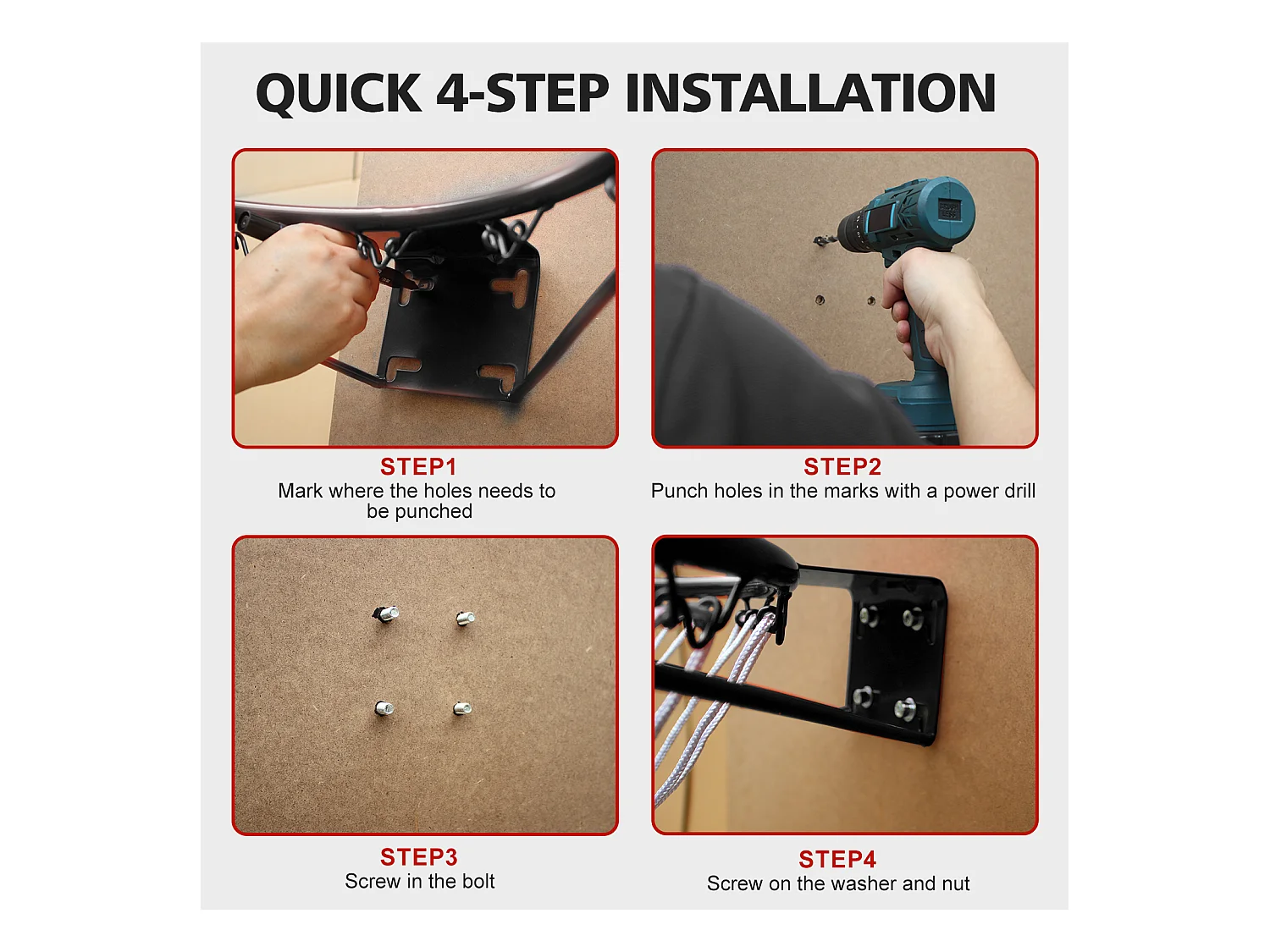 Panier de basket remplacement robuste, montage mural ou porte, fer et nylon, noir (60x52x12 cm)