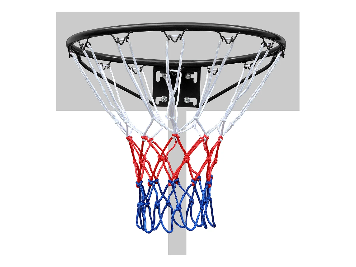 Panier de basket remplacement robuste, montage mural ou porte, fer et nylon, noir (60x52x12 cm)