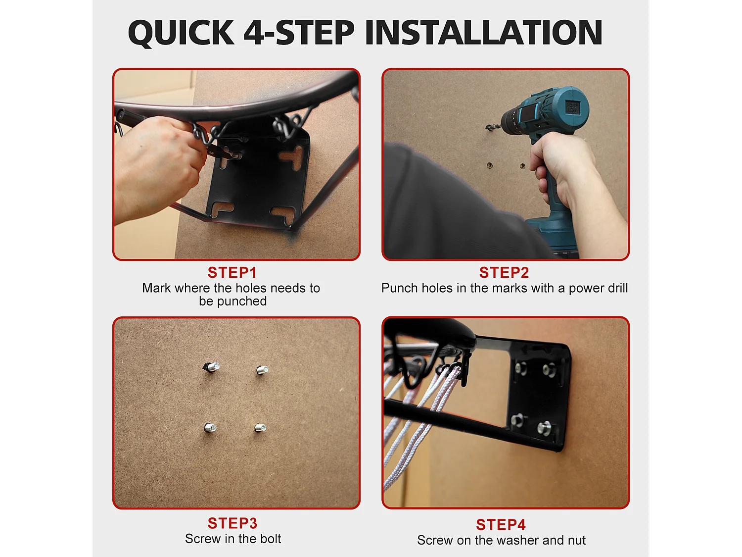 Panier de basket remplacement robuste, montage mural ou porte, fer et nylon, noir (60x52x12 cm)