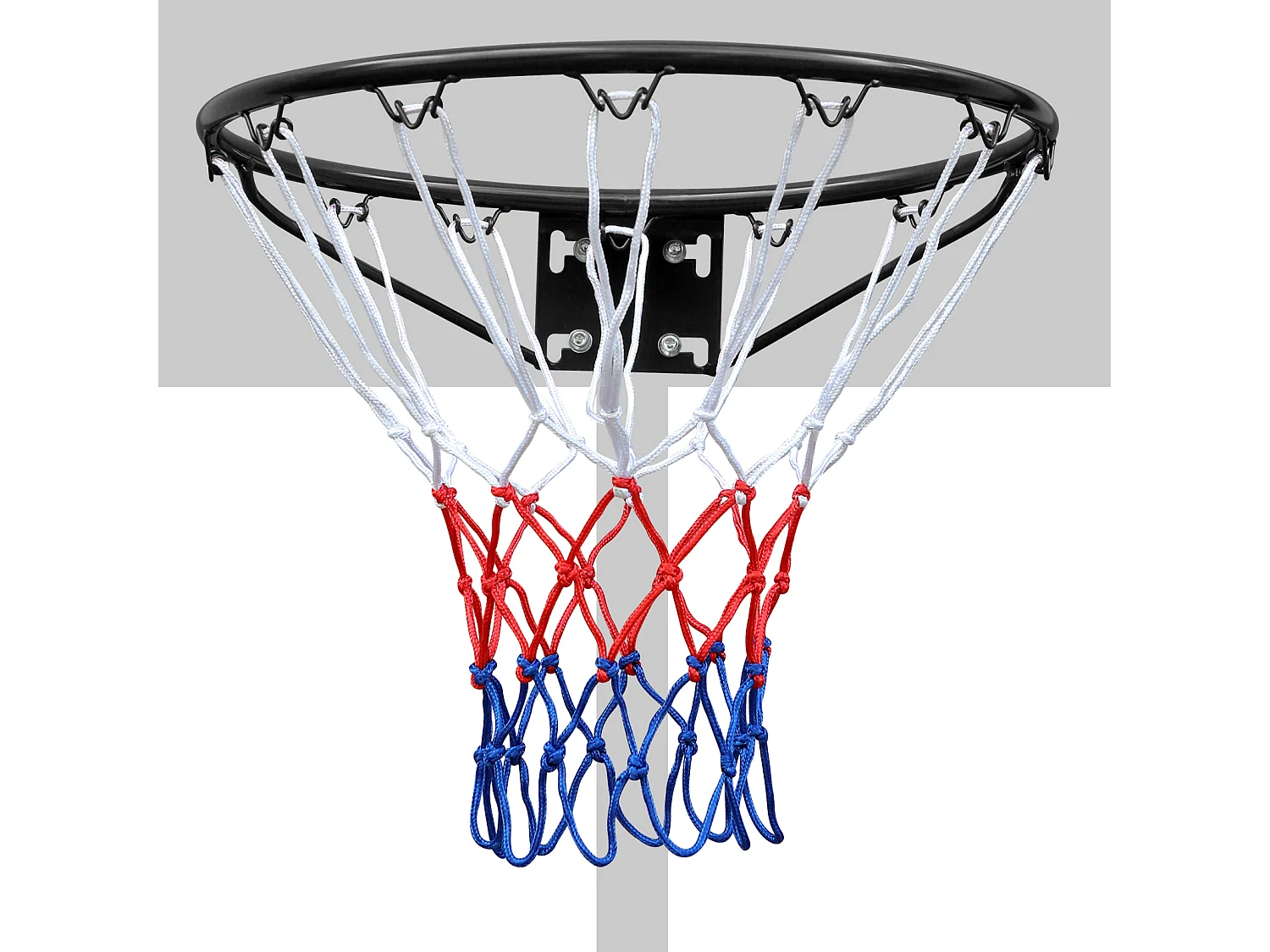 Panier de basket remplacement robuste, montage mural ou porte, fer et nylon, noir (60x52x12 cm)