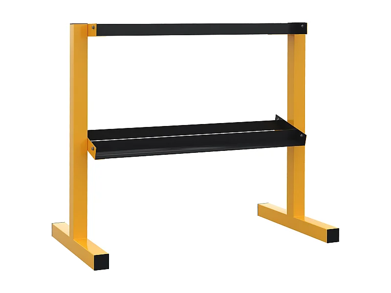 2-laags halterrek, staal, geel (92,5x50,5x80,5cm)