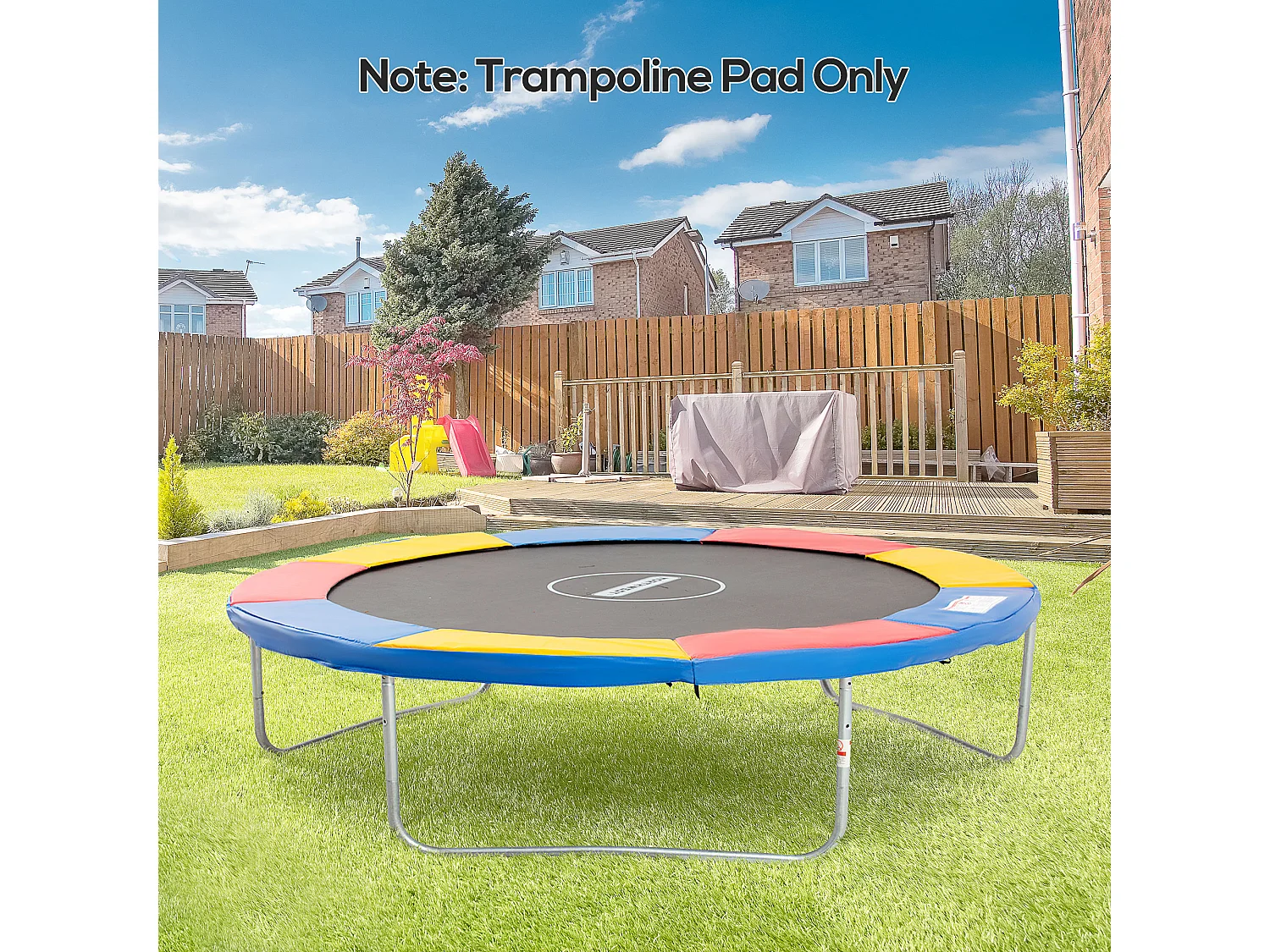 Accessoires de trampoline, set complet avec filet de sécurité, bâche et échelle, polyester, multicolore (305x305x15cm)