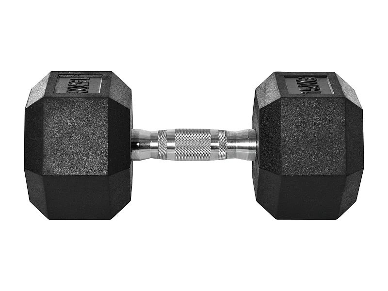 Haltère Hexagonale 15 kg, Métal et Caoutchouc, Noir (15.5x15.5x33.6 cm)
