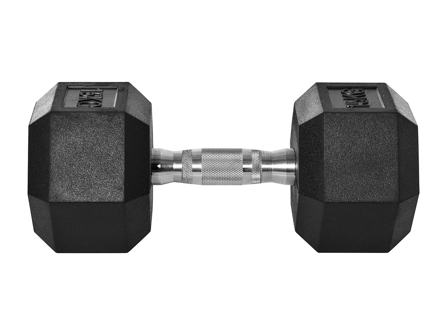 Manubrio esagonale 15 kg, metallo e gomma, nero (15,5x15,5x33,6 cm)