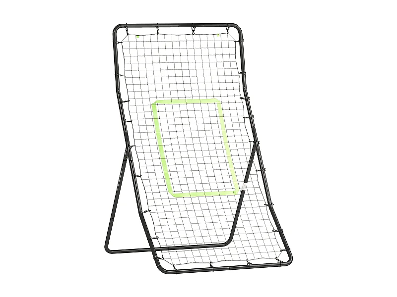 Rebounder de Football, Mural de Rebond en Métal et PE, Noir (75x126 cm)