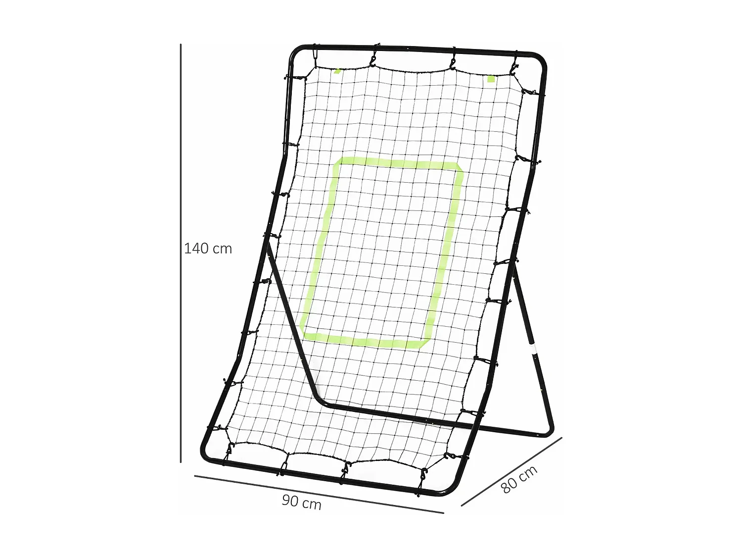 Rebounder de Football, Mural de Rebond en Métal et PE, Noir (75x126 cm)