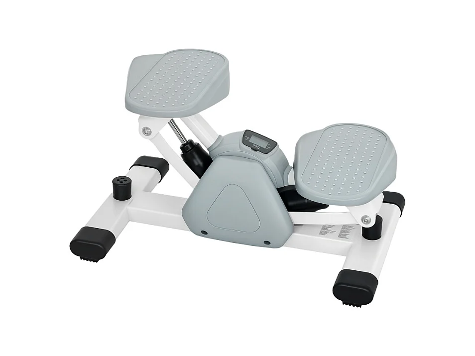 Mini stepper d'entraînement avec affichage LCD, pédales antidérapantes, plastique, gris (50.5x31.5x26 cm)