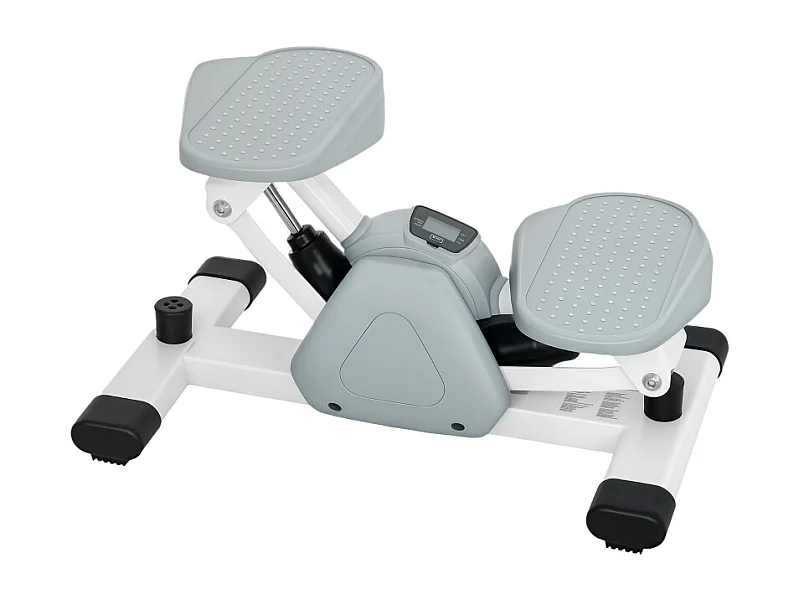Mini stepper d'entraînement avec affichage LCD, pédales antidérapantes, plastique, gris (50.5x31.5x26 cm)