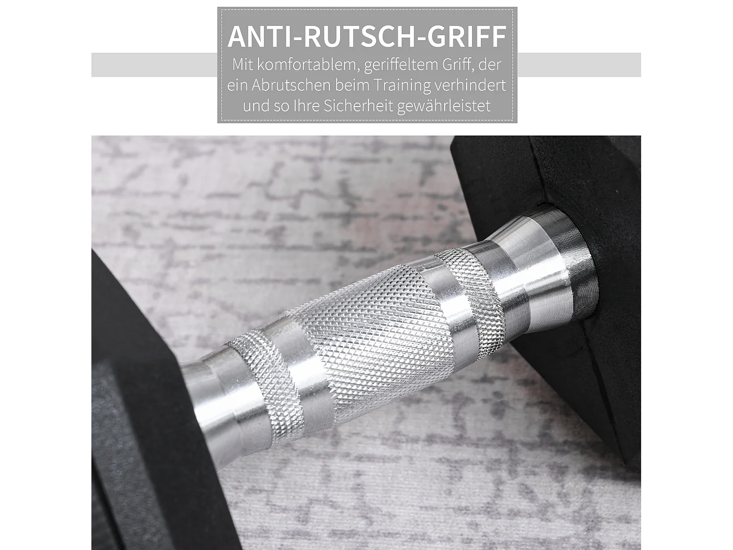 Haltères Hexagonaux en Métal 17.5 kg, avec Poignée Ribelée, Noir (16.2x16.2x34.6 cm)