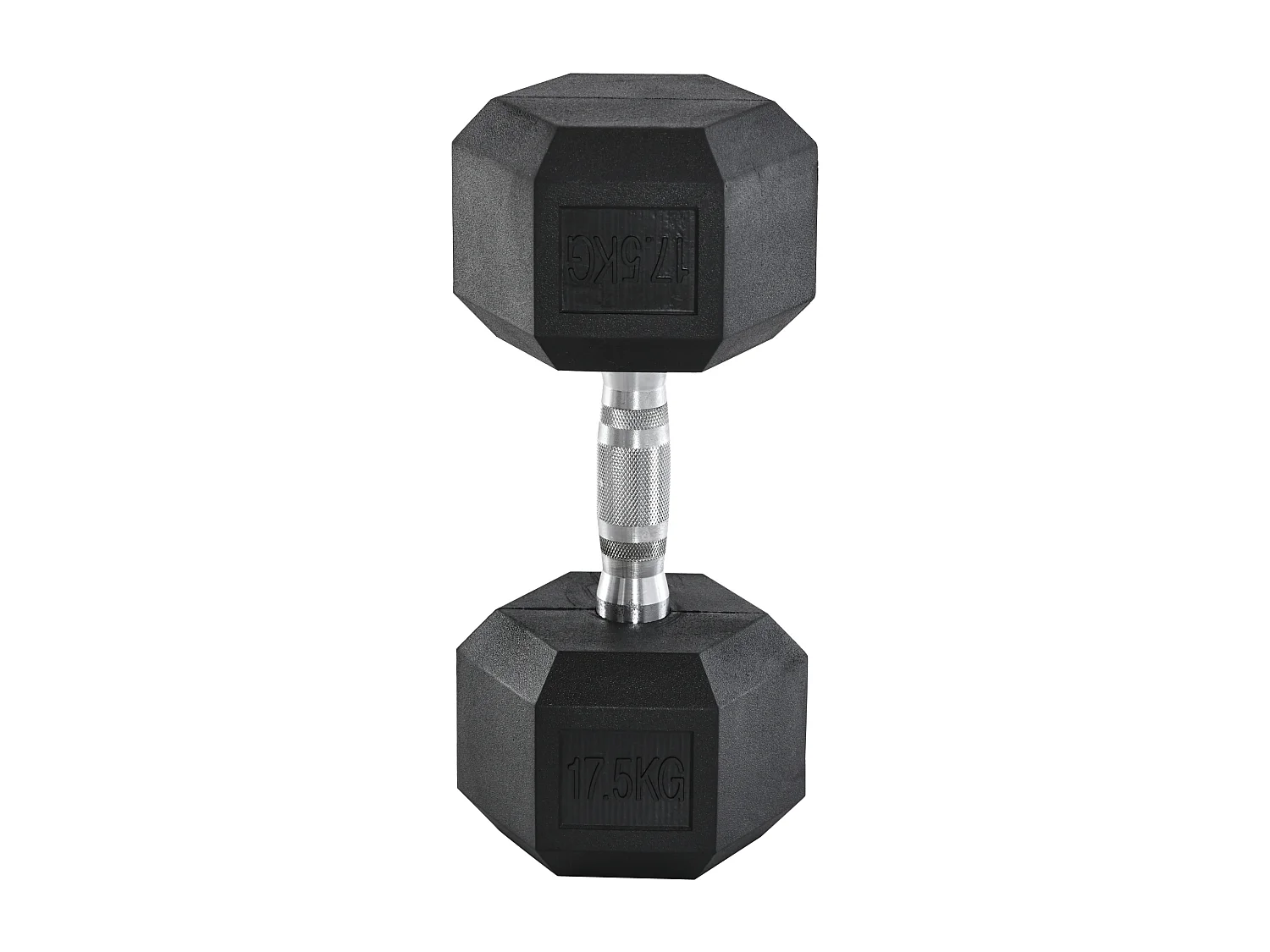 Haltères Hexagonaux en Métal 17.5 kg, avec Poignée Ribelée, Noir (16.2x16.2x34.6 cm)