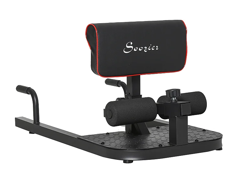 Banc d'entraînement 3 en 1 réglable, acier, noir, pour sissy squats, abdominaux et pompes (50x97x56.5-98 cm)