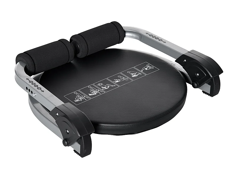 Opvouwbare, verstelbare buikspiertrainer, staal, zwart (55x42x11-32cm)