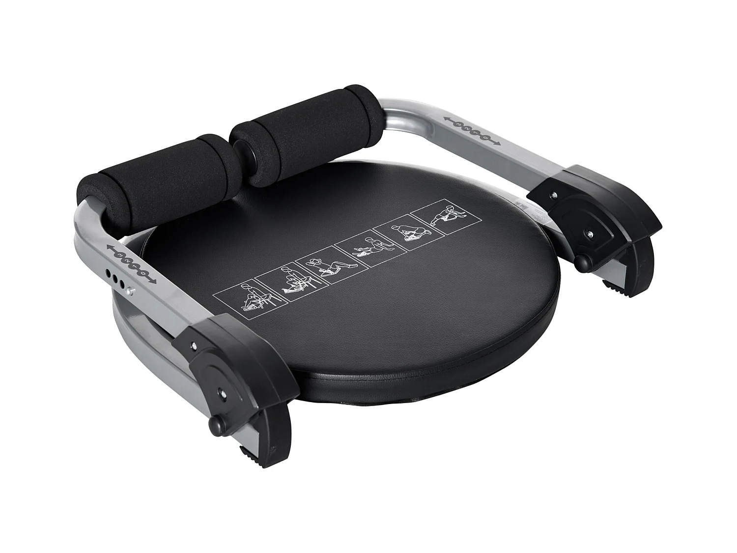 Appareil de musculation abdominal pliable, réglable, acier, noir (55x42x11-32cm)