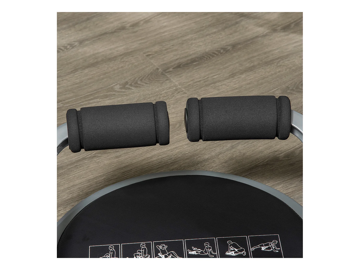 Appareil de musculation abdominal pliable, réglable, acier, noir (55x42x11-32cm)