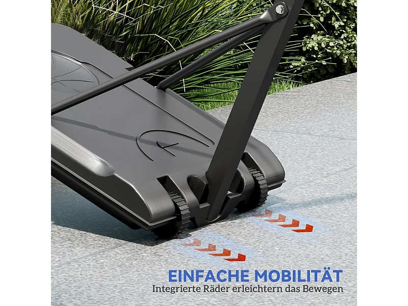 Panier de basketball réglable avec support roulant, hauteur 146–236 cm, plastique, noir (175x71x270cm)