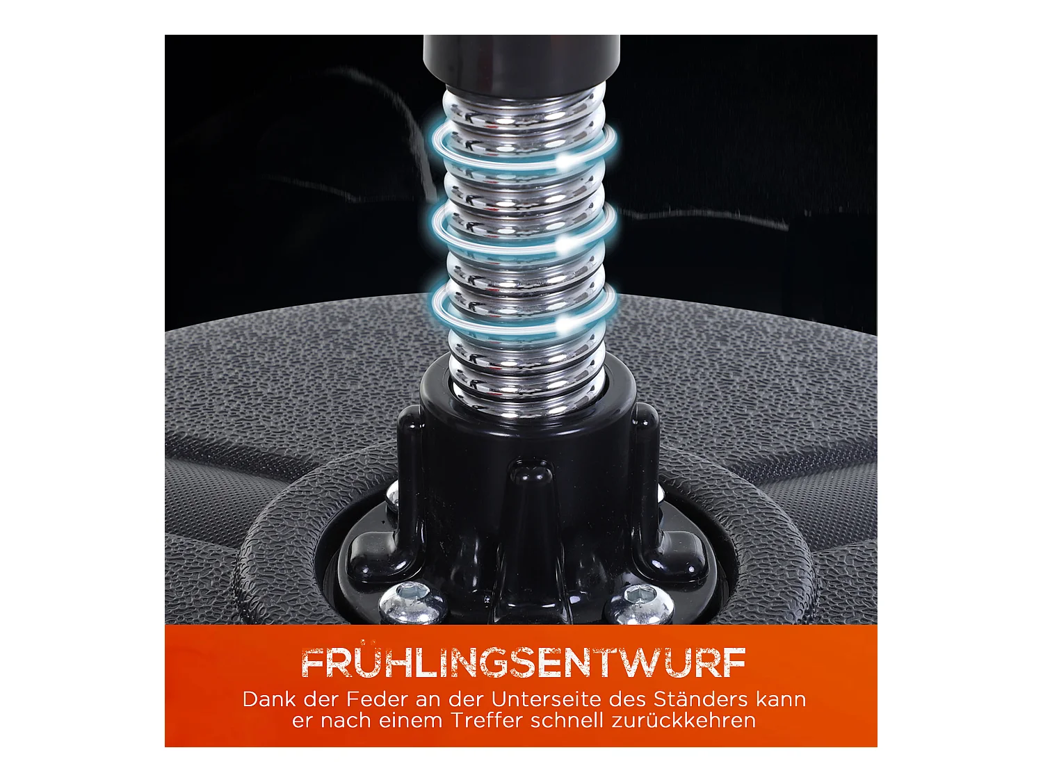 Punching-ball avec support réglable, cuir synthétique, noir (48x48x136-154cm)