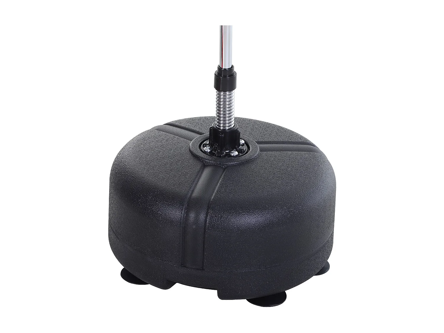 Punching-ball avec support réglable, cuir synthétique, noir (48x48x136-154cm)