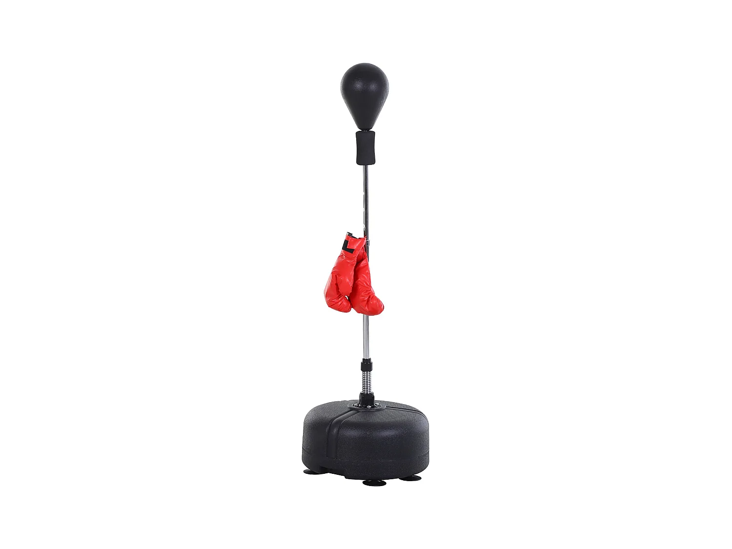 Sacco da boxe con supporto regolabile, in pelle sintetica, nero (48x48x136-154cm)