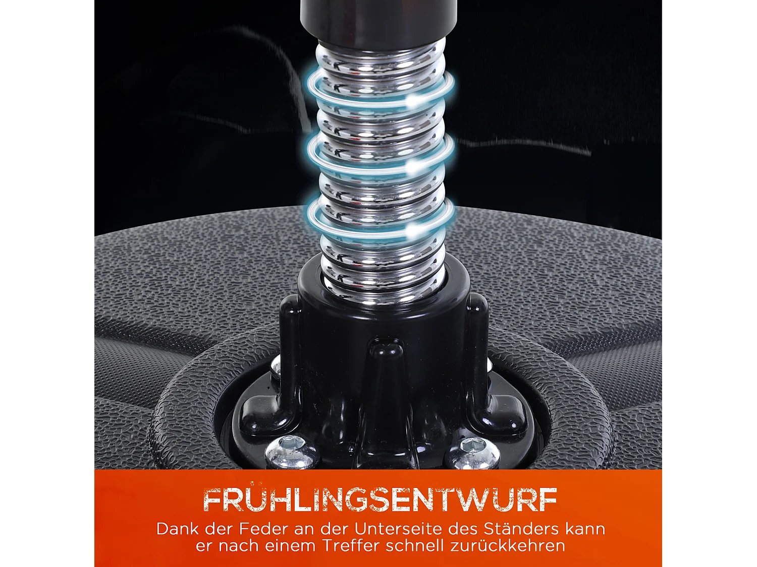 Punching-ball avec support réglable, cuir synthétique, noir (48x48x136-154cm)