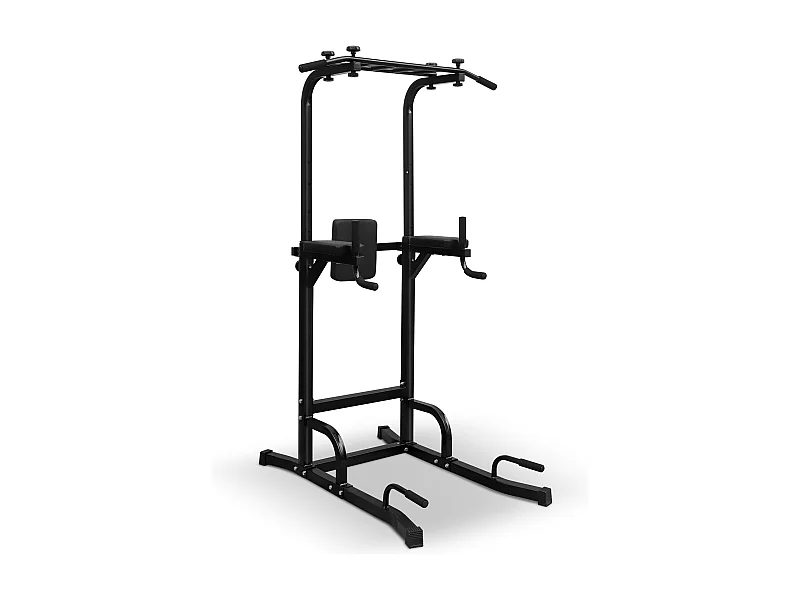 Estación de entrenamiento multifuncional para dominadas y fondos, plancha, color negro, altura regulable (224,8x96,5x207cm)