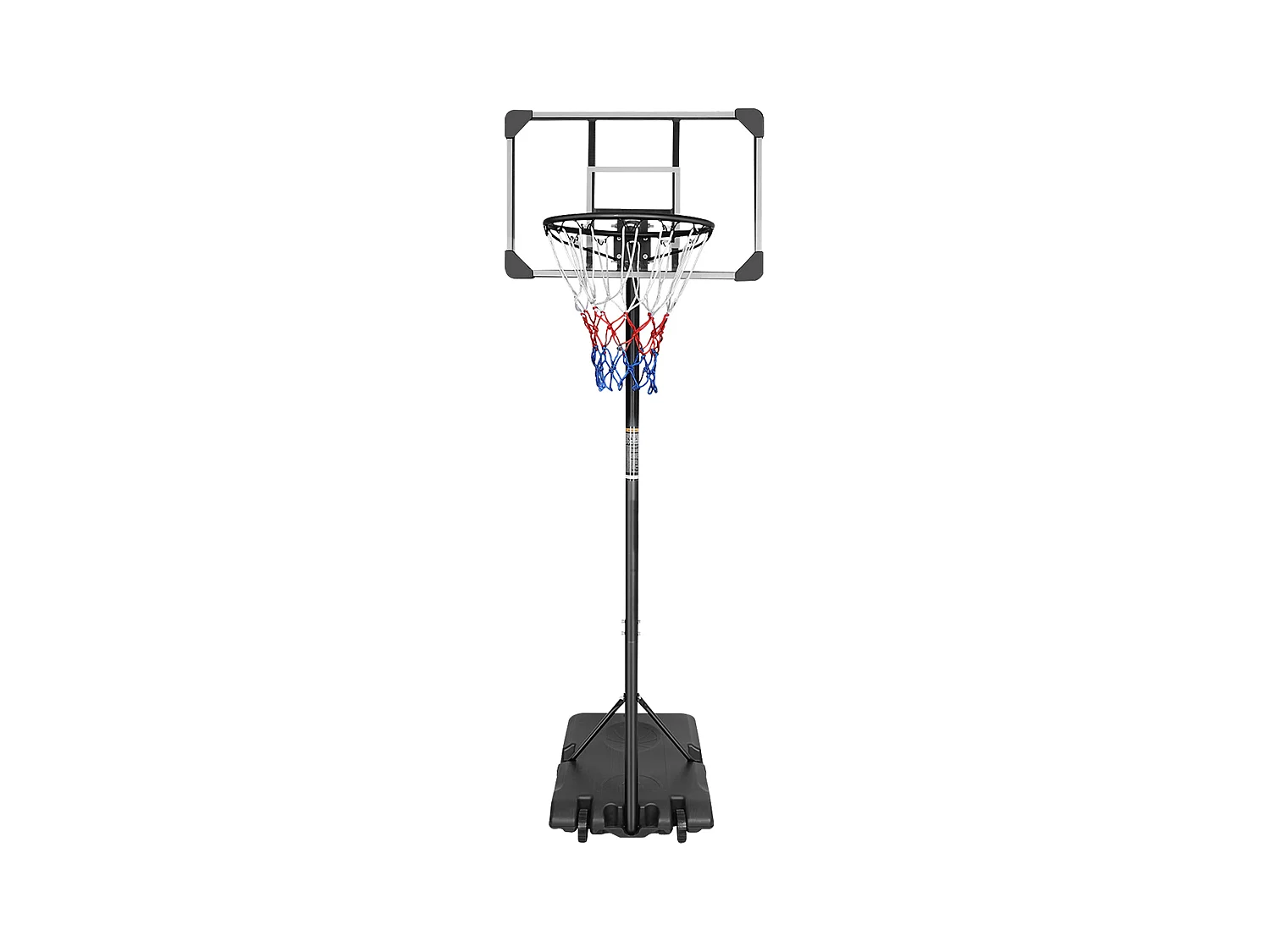 Panier de Basket Portable Réglable en Hauteur, Polycarbonate Incassable et Roues, PE Rotin et Acier, Noir (71x74x213 cm)