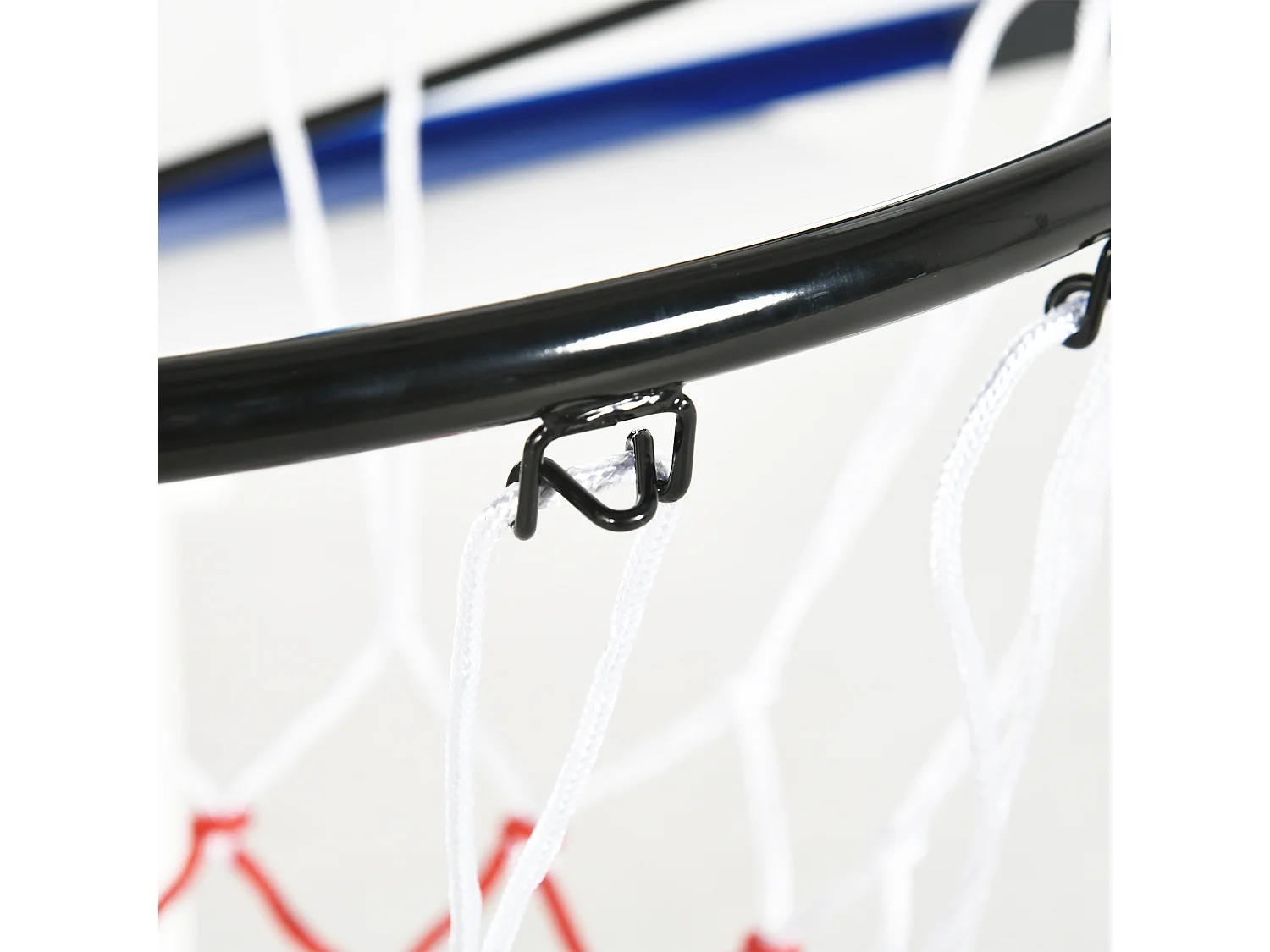 Panier de basket mural, design professionnel, acier, noir avec filet (113x61x73cm)