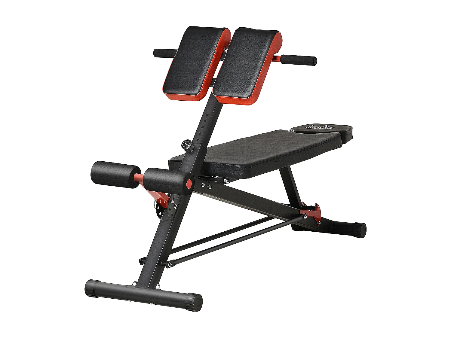 Banc de musculation réglable multifonction, acier, noir, avec repose-pieds et siège ajustable (64x146x73.5-85 cm)