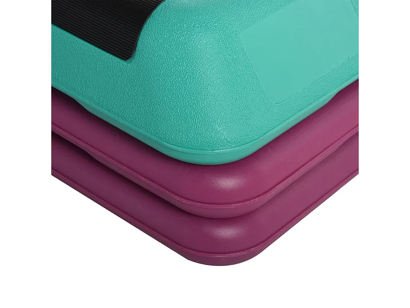 Stepper d'aérobic réglable en hauteur, antidérapant, PVC, noir (110x40x20cm)