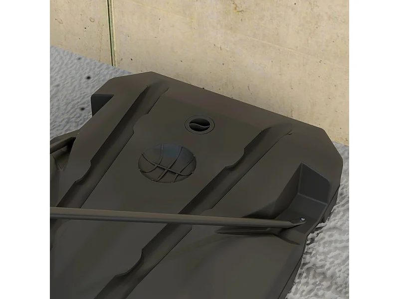 Panier de basket réglable pour enfants, hauteur ajustable 200-260 cm, avec roues et base lestée, plastique, rouge (83x2x310 cm)