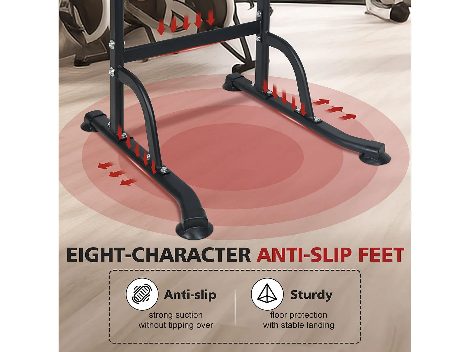 Station d'entraînement multifonction réglable en hauteur, barre de traction et dips, acier, noir (120x40x11 cm)