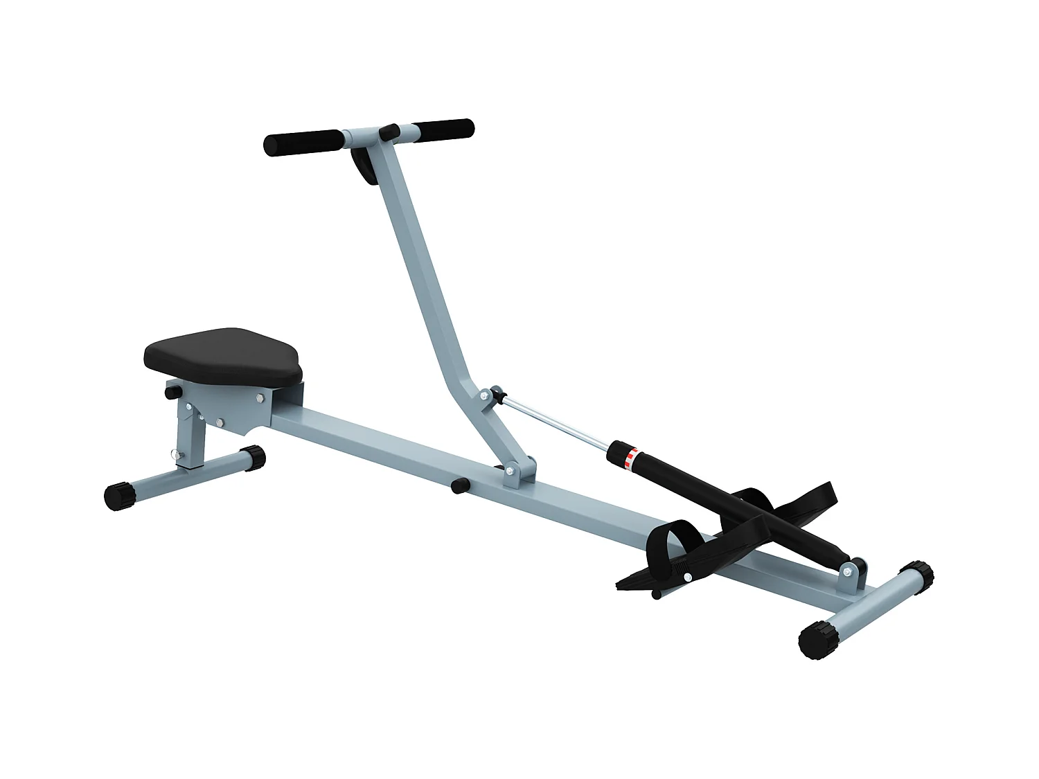 Rameur Réglable avec Affichage LCD, Acier et PVC, Gris (130x47.5x67 cm)