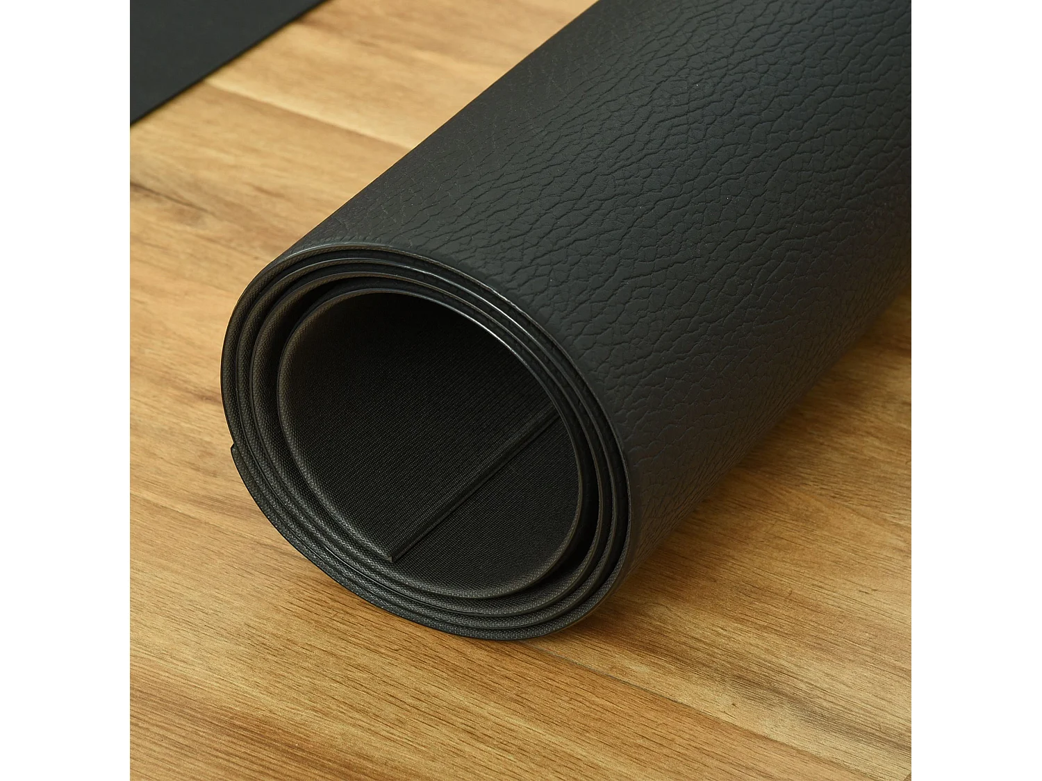 Tapis de protection pour équipement fitness, antidérapant et réducteur de bruit, PVC, noir (180x90x0.6cm)