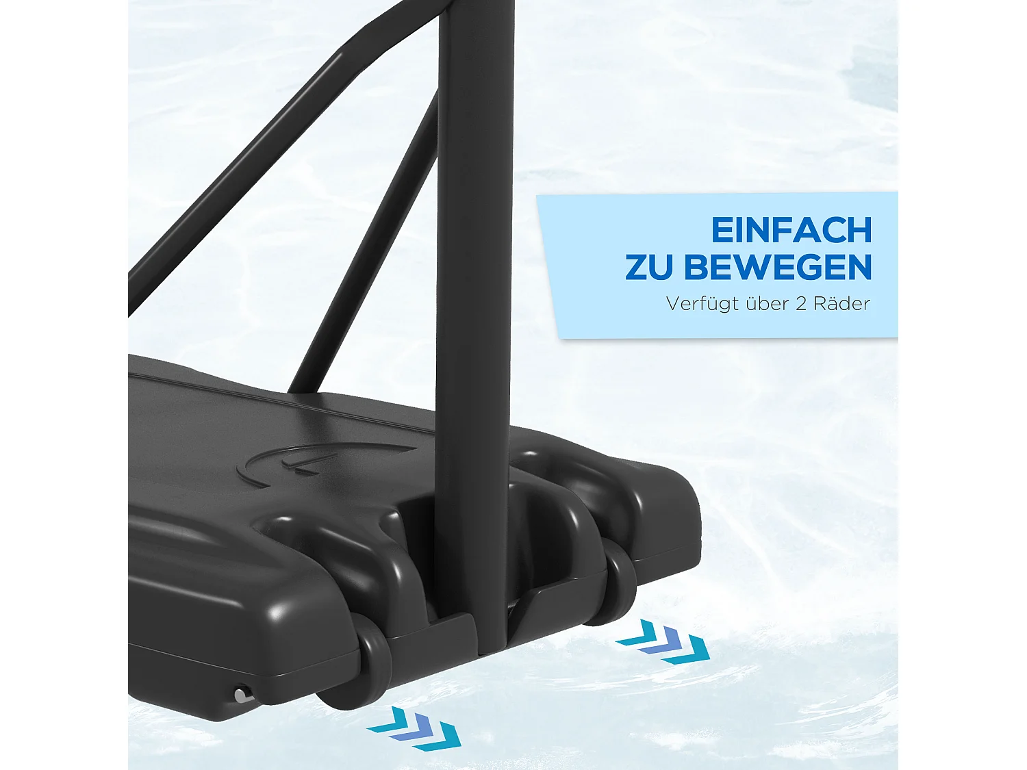 Panier de basket réglable 2-en-1, hauteur 230-305 cm, avec roues et support en acier, noir (90x60x370 cm)