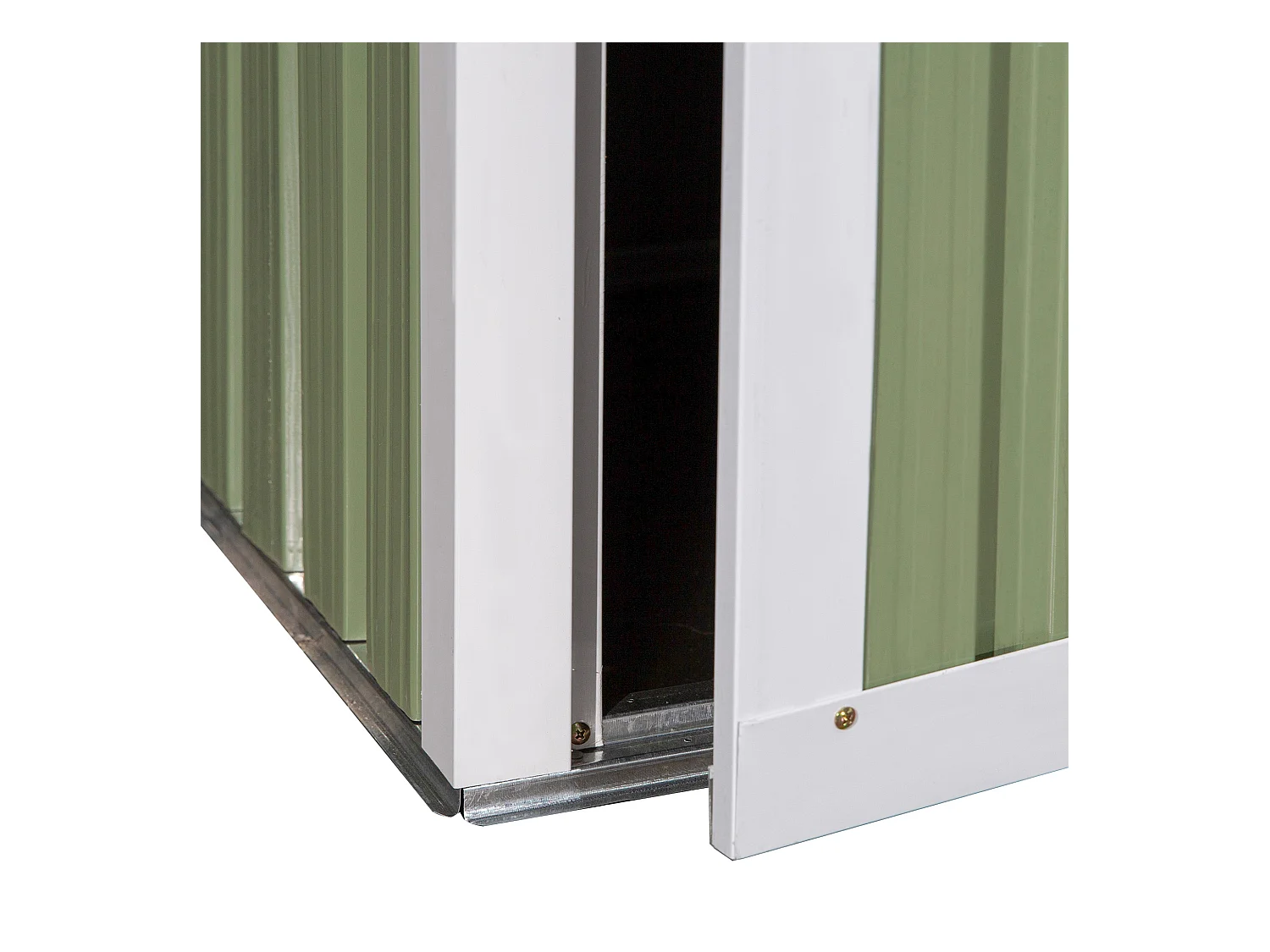 Abri de jardin métallique avec porte, résistant aux intempéries, acier, vert (142x84x189cm)