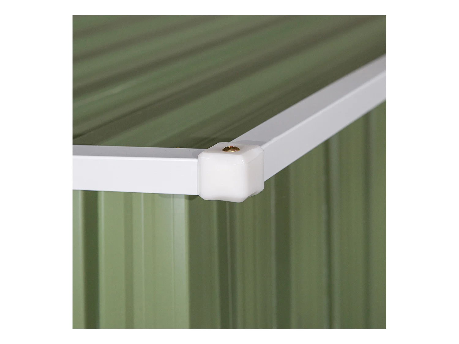 Abri de jardin métallique avec porte, résistant aux intempéries, acier, vert (142x84x189cm)