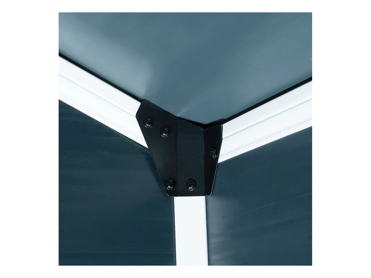 Abri de jardin métallique avec fenêtre de ventilation, toit en appentis, gris (134x104x204cm)