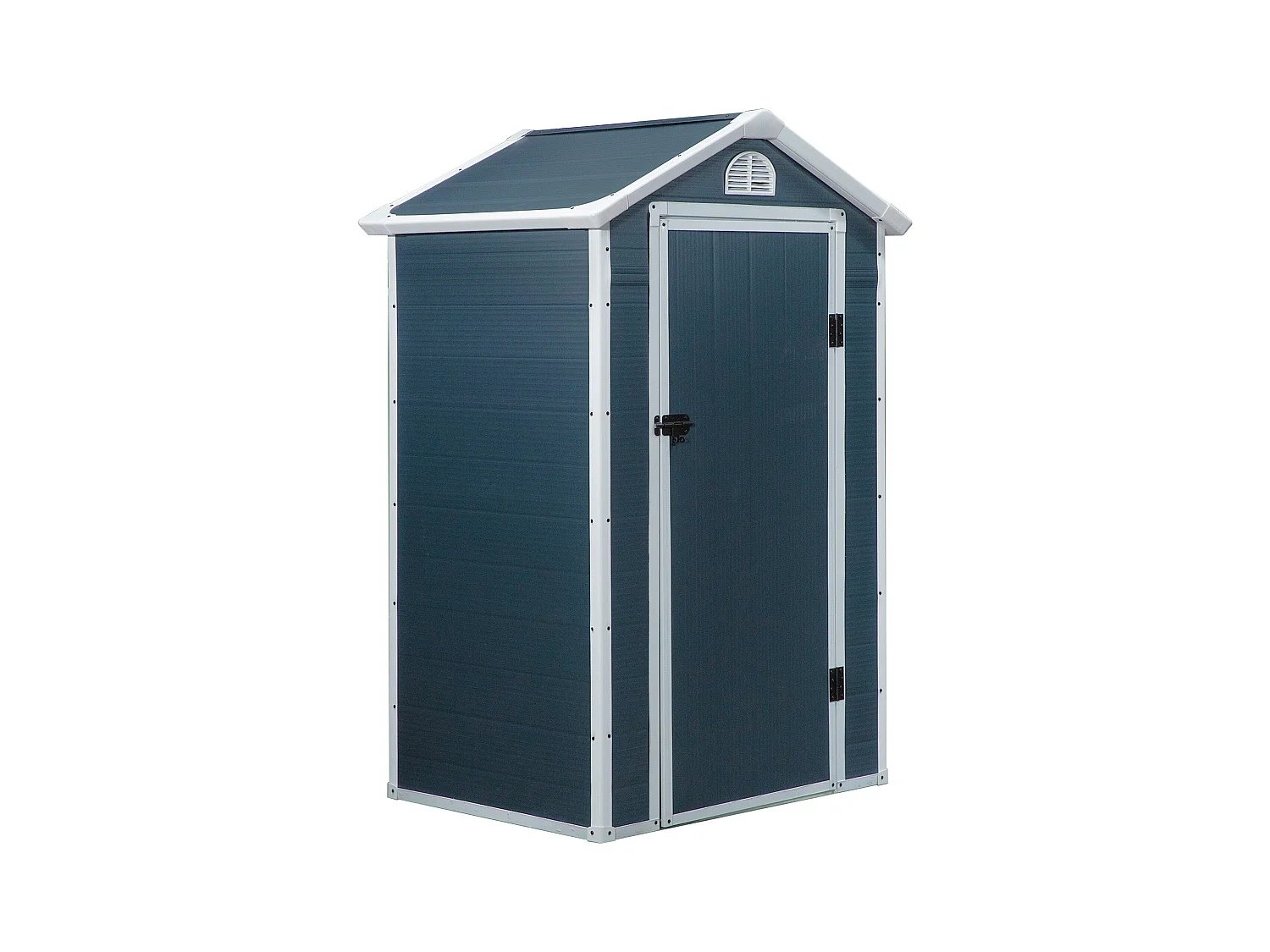 Abri de jardin métallique avec fenêtre de ventilation, toit en appentis, gris (134x104x204cm)