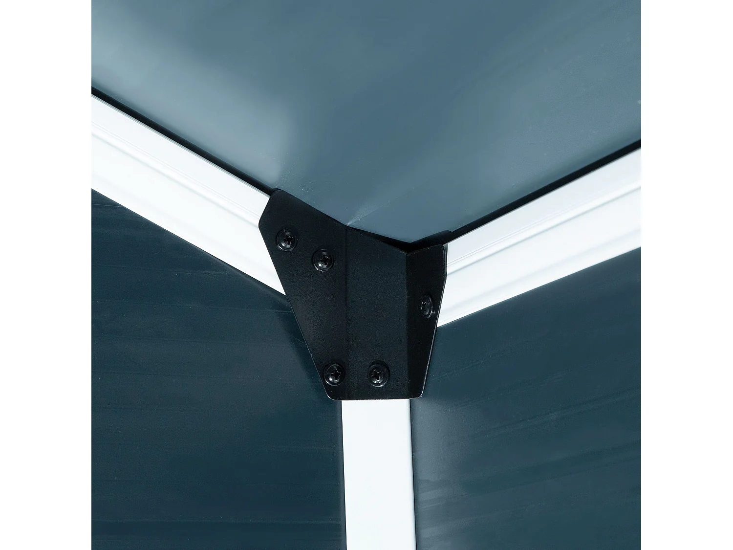 Abri de jardin métallique avec fenêtre de ventilation, toit en appentis, gris (134x104x204cm)