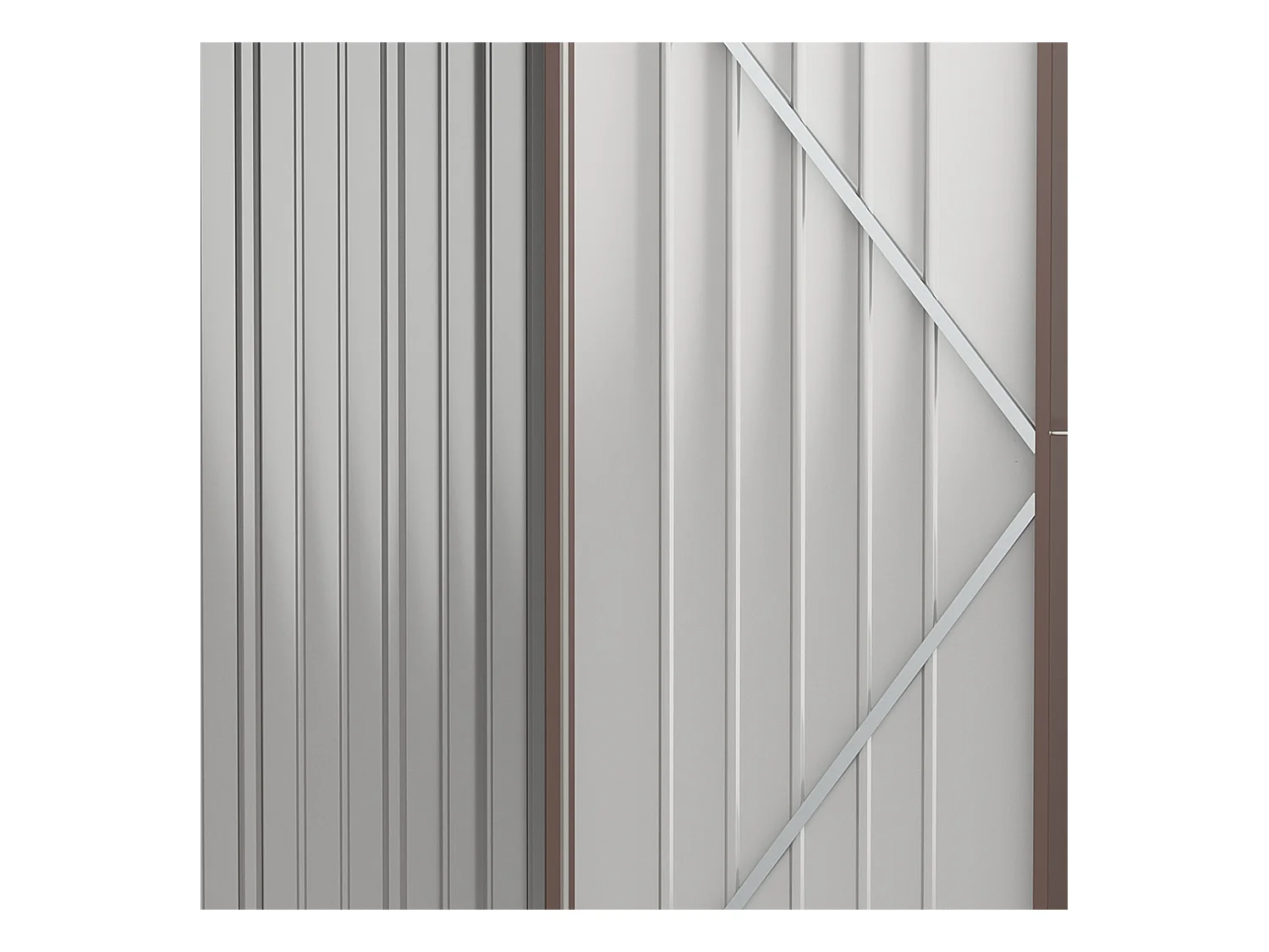 Abri de jardin métallique avec toit en pente, acier galvanisé, marron (161.5x94.5x196 cm)