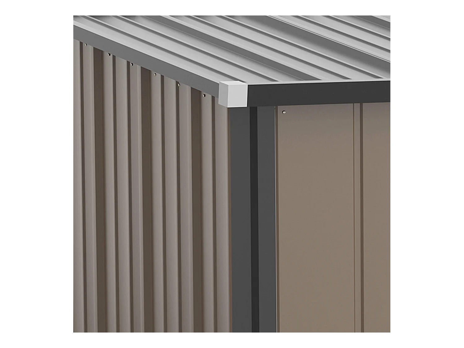 Abri de jardin métallique avec toit en pente, acier galvanisé, marron (161.5x94.5x196 cm)