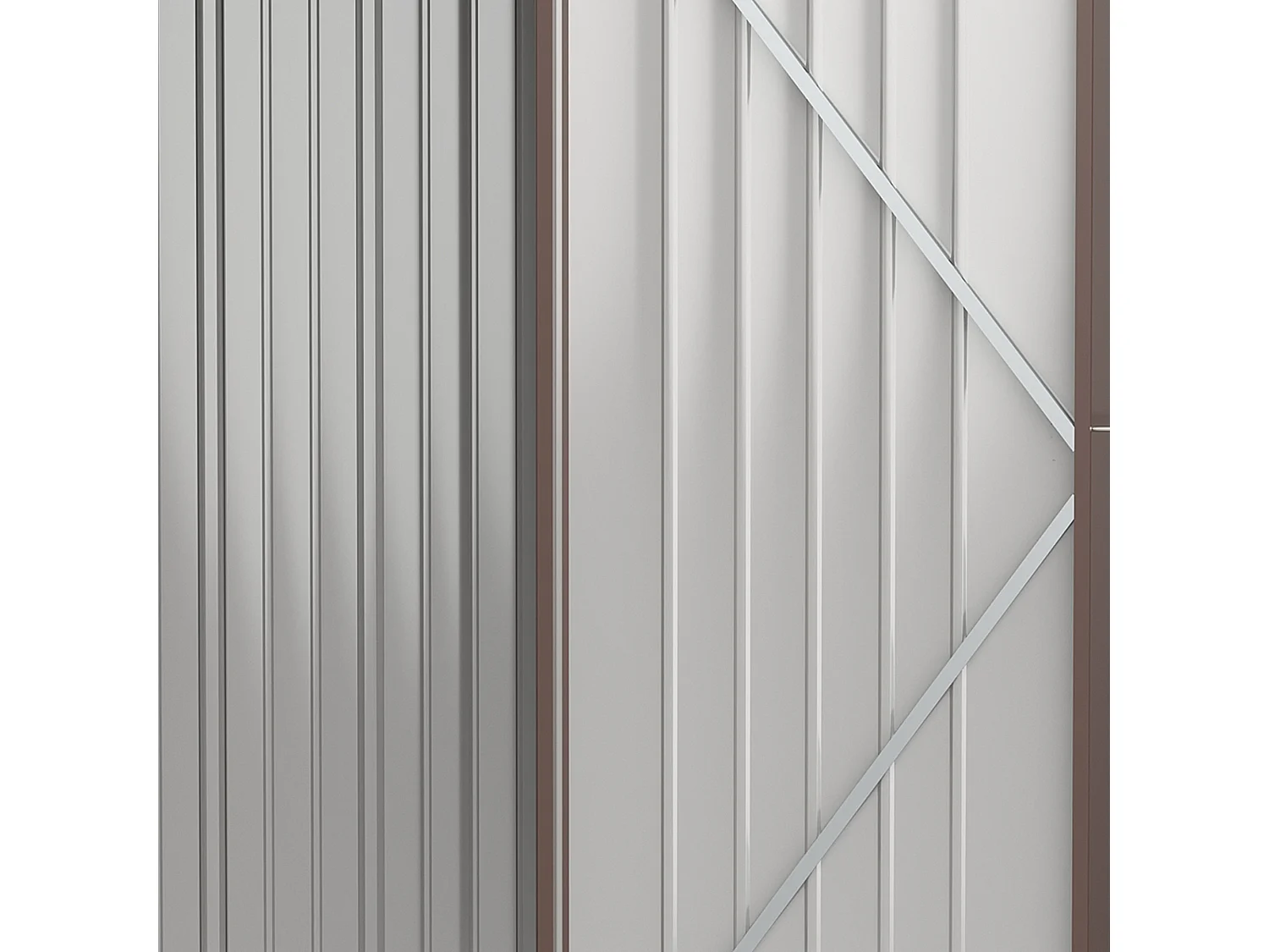 Abri de jardin métallique avec toit en pente, acier galvanisé, marron (161.5x94.5x196 cm)