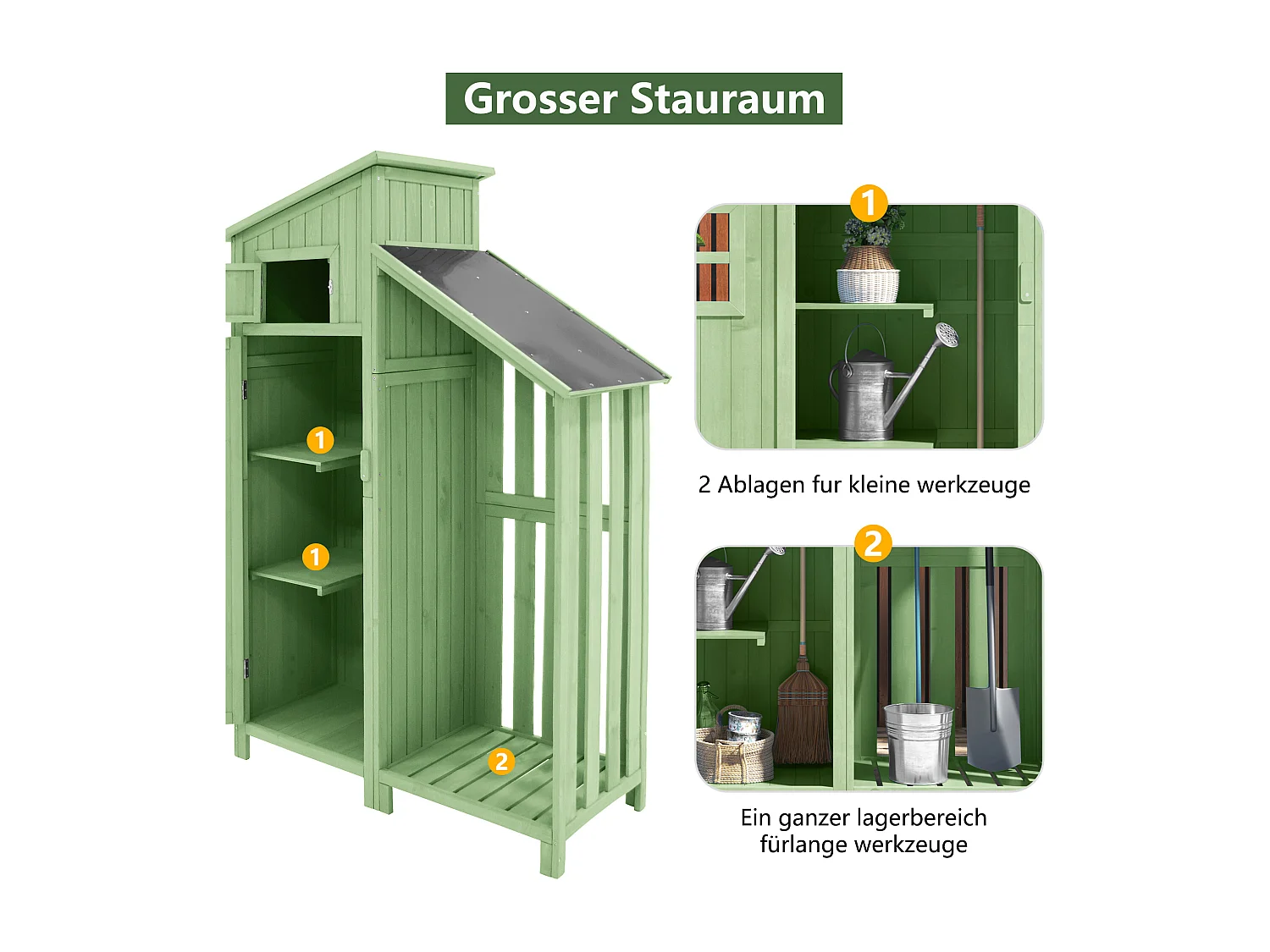 Compacte tuinberging met planken, massief hout, groen, ideaal voor kleine ruimtes (124x46x174 cm)