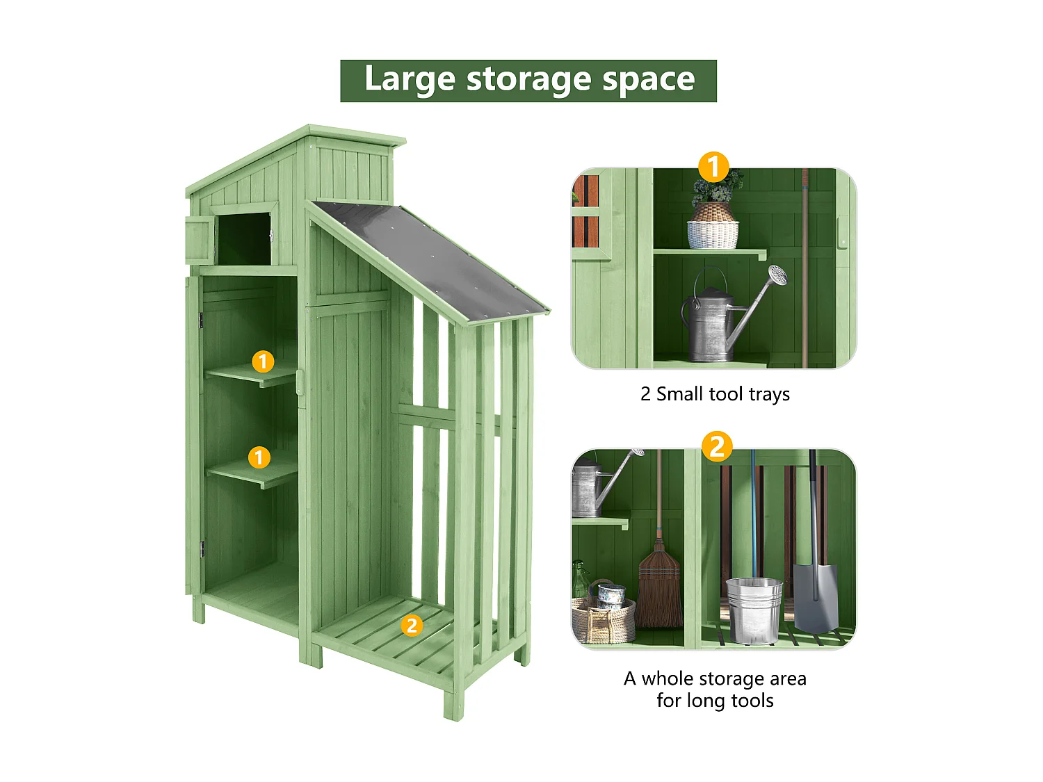 Compacte tuinberging met planken, massief hout, groen, ideaal voor kleine ruimtes (124x46x174 cm)