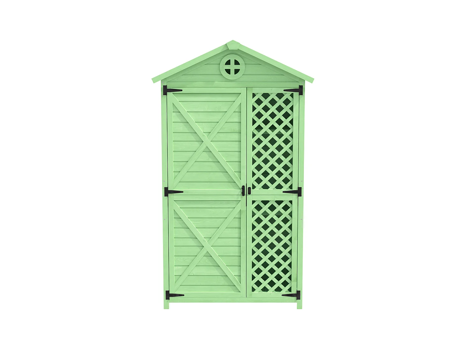 Abri de jardin en bois pour rangement d'outils et meubles extérieurs, résistant aux intempéries, sans entretien, vert (90x56.5x175.3 cm)