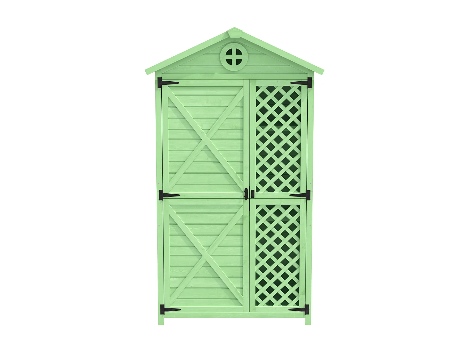 Abri de jardin en bois pour rangement d'outils et meubles extérieurs, résistant aux intempéries, sans entretien, vert (90x56.5x175.3 cm)