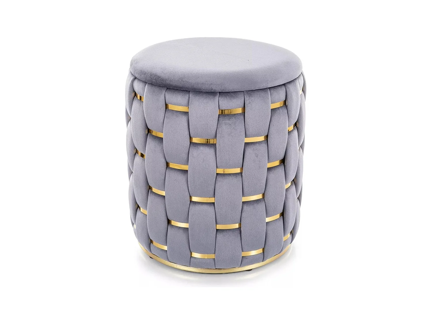 Sgabello Tiara/Rivestimento in velluto/Rotondo/Spazio di archiviazione/Grigio
