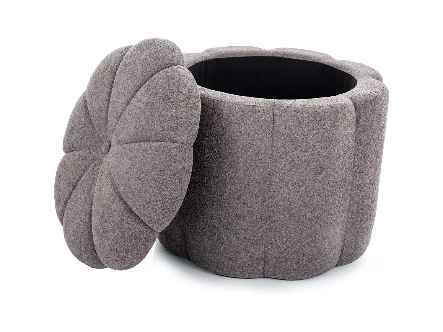 Sgabello Stamp/rivestimento in tessuto/rotondo/spazio di archiviazione/grigio