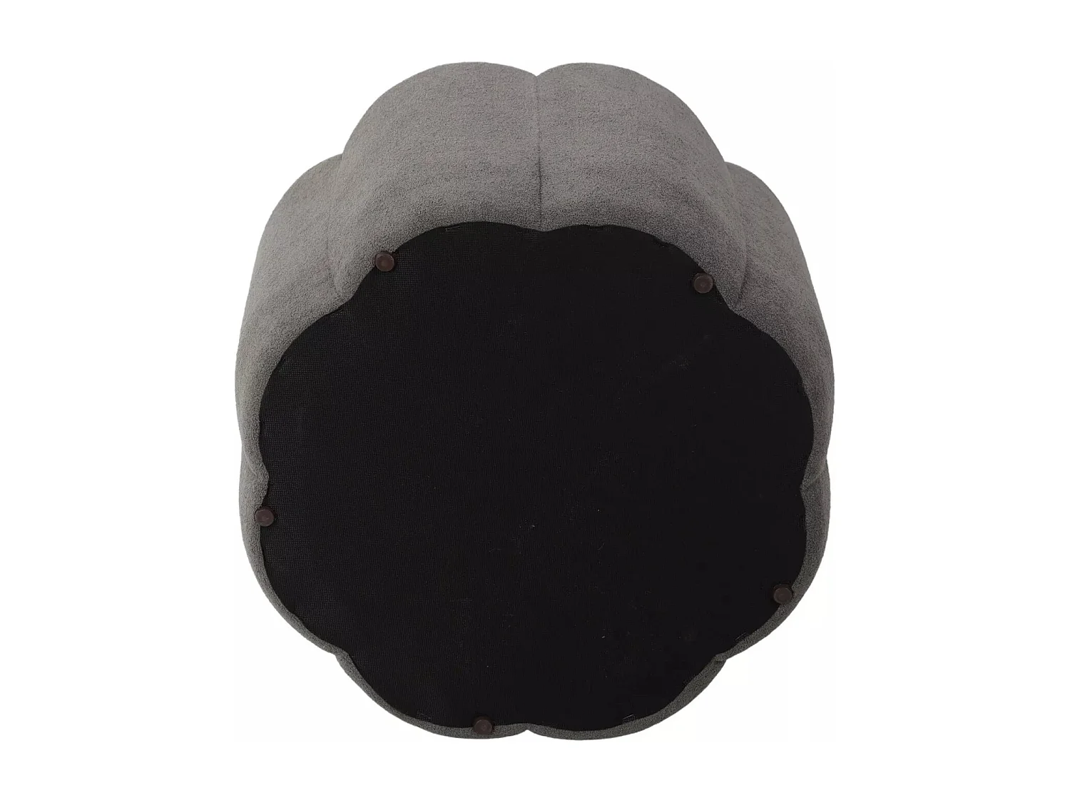 Sgabello Stamp/rivestimento in tessuto/rotondo/spazio di archiviazione/grigio